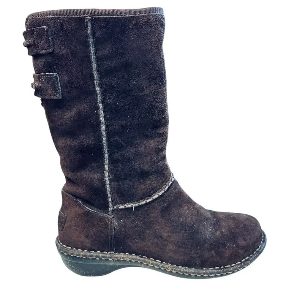 UGG Women's‎ Haywell Mid-Calf Boots Brown Size 7 Winter Sheepskin Lined